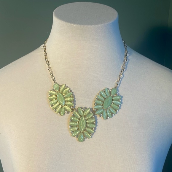 Mint green sparkling costume bib necklace y2k - Picture 1 of 3